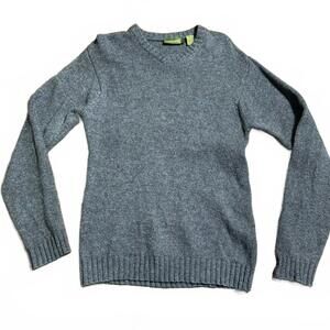 Timberland VTG Y2K Lambswool Gray Sweater With Logo Warm Soft Size Small
